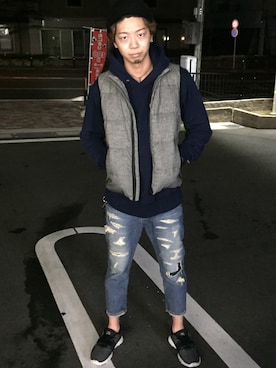 「uniform experiment」｜「アイテム（アクセサリー）」を使った、Masaya Ichihashiさん（メンズ・182cm）の秋コーディネート