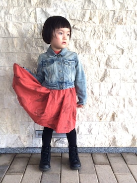 「bobochoses」｜「アイテム（ジャケット/アウター）」を使った、Reo-Chamさん（キッズ・90cm）の春コーディネート