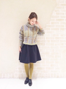 「アイテム（タイツ/ストッキング）」を使った、M.Iさん（レディース・152cm）の冬コーディネート