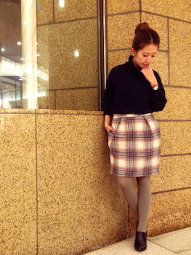 「アイテム（タイツ/ストッキング）」を使った、M.Iさん（レディース・152cm）の冬コーディネート