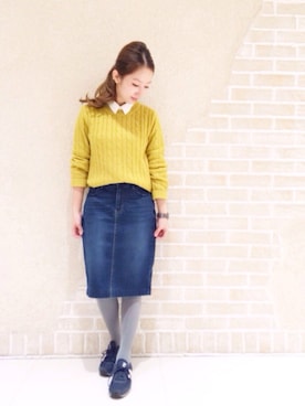 「ポニーテール」｜「アイテム（レッグウェア）」を使った、M.Iさん（レディース・152cm）の冬コーディネート