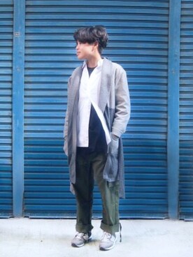 「plain-me（プレインミー）のアイテム」を使った、YiTienTsengさん（メンズ・160cm）の秋コーディネート