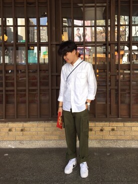 「plain-me（プレインミー）のアイテム」を使った、YiTienTsengさん（メンズ・160cm）の冬コーディネート