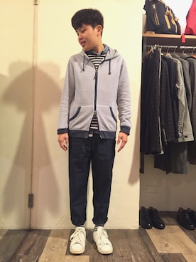 「plain-me（プレインミー）のアイテム」を使った、YiTienTsengさん（メンズ・160cm）の冬コーディネート