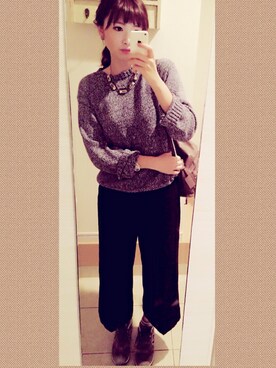 「アイテム（アナログ腕時計、ピンク系）」を使った、masさん（レディース・168cm）の秋コーディネート