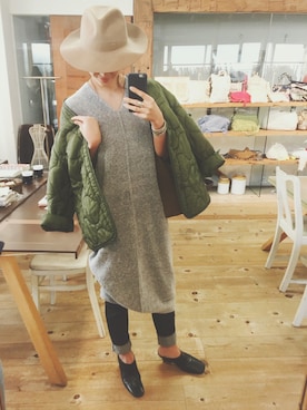 「CELINE」｜「アイテム（ブーティ）」を使った、REIKA YOSHIDAさん（レディース・165cm）の冬コーディネート
