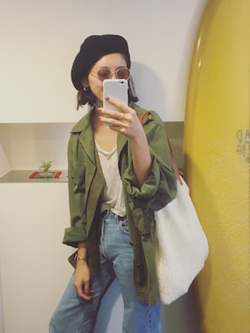 「NAISSANCE（ネサンス）のアイテム（バッグ）」を使った、REIKA YOSHIDAさん（レディース・165cm）の秋コーディネート