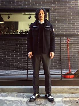 「アイテム（モッズコート）」を使った、Yun young kwonさん（メンズ・180cm）の冬コーディネート