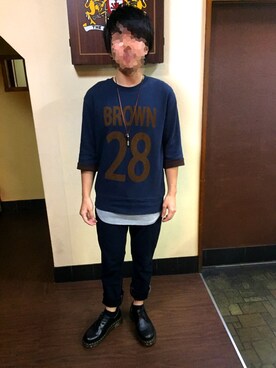 「アイテム（スウェット、ブルー系）」を使った、けすのんさん（メンズ・165cm）の秋コーディネート
