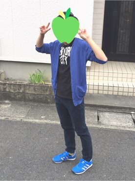 青カーディガン のメンズ人気ファッションコーディネート 季節 6月 8月 Wear
