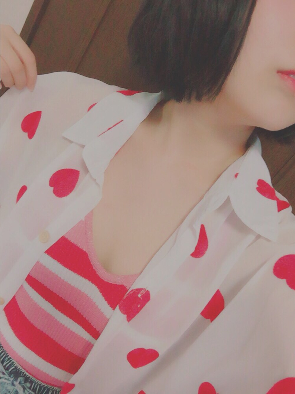 「fashion、BUBBLES、ハート」｜「Romantic Standardのアイテム（シャツ/ブラウス、ホワイト系）」を使った、ちぃちゃんさん（レディース・141cm）の夏コーディネートの1枚目の写真