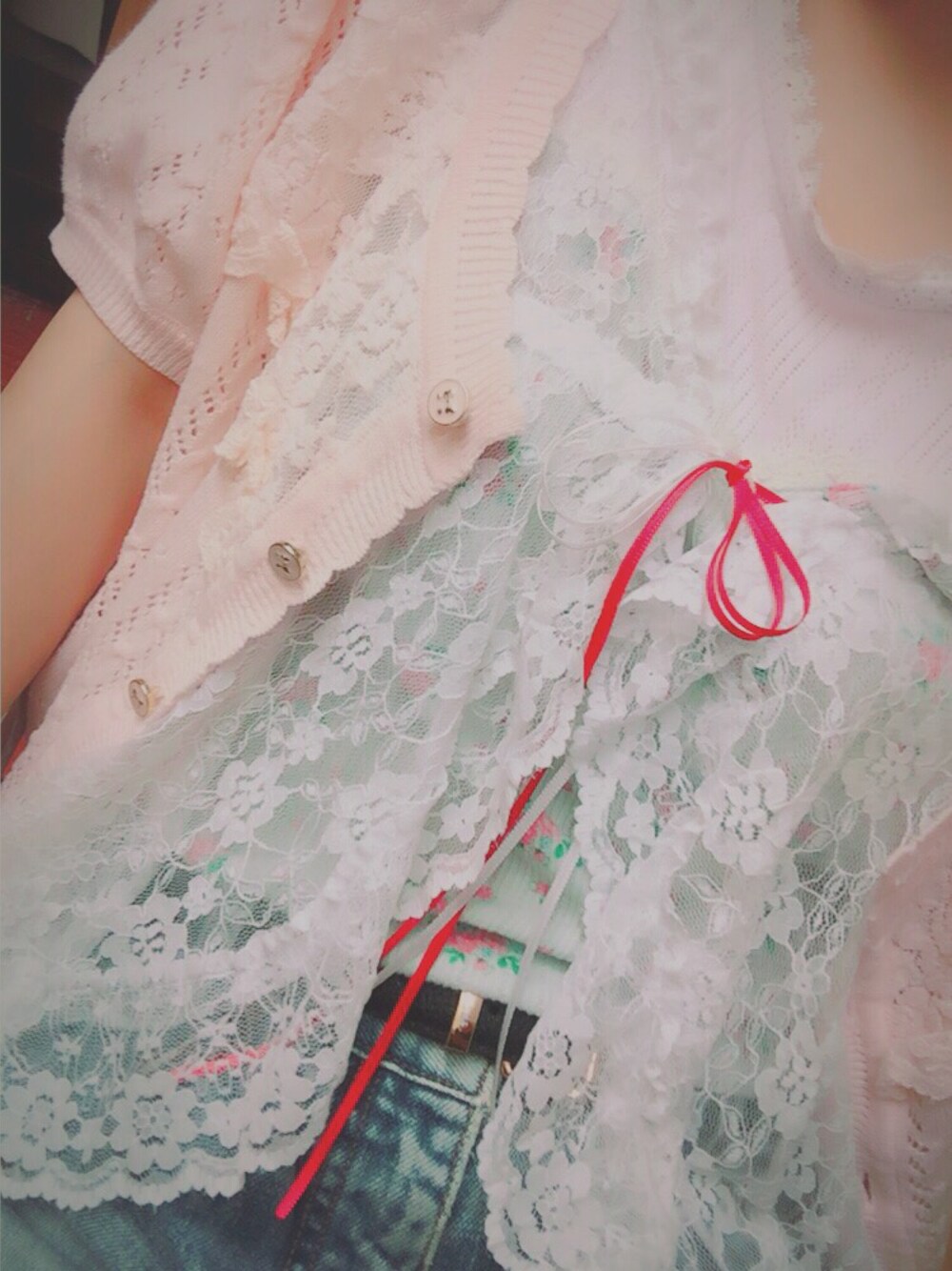 「fashion、used、パステルカラー」｜「Romantic Standardのアイテム（キャミソール、ホワイト系）」を使った、ちぃちゃんさん（レディース・141cm）の夏コーディネートの1枚目の写真