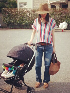 「NOMBRE IMPAIR（ノンブルアンペール）のアイテム（パンツ）」を使った、あやまるさん（レディース・171cm）の春コーディネート