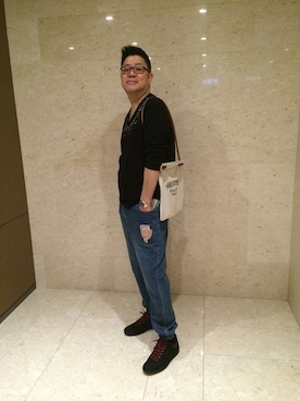 「BSX（ビーエスエックス）のアイテム（パンツ）」を使った、dictoさん（メンズ・180cm）の秋コーディネート