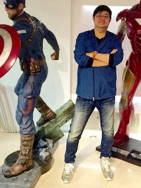 「Alexander McQueen（アレキサンダーマックイーン）のアイテム（ナイロンジャケット）」を使った、dictoさん（メンズ・180cm）の夏コーディネート