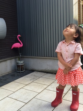 「Moujonjon（ムージョンジョン）のアイテム（スカート）」を使った、teeeesさん（キッズ・80cm）の夏コーディネート