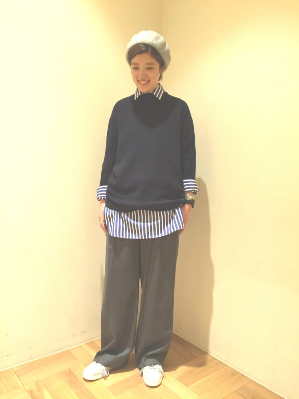 Miho Iijimaさんの「BY フェルト カラーベレー帽（BEAUTY&YOUTH UNITED ARROWS）」を使ったコーディネート