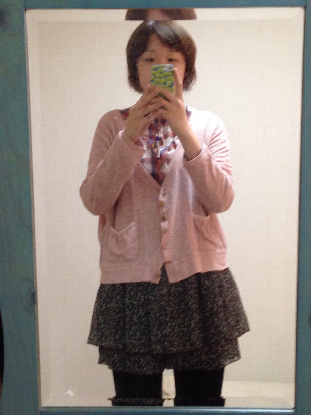 「ROPE' PICNICのチェックシャツ（シャツ/ブラウス、レッド系）」を使った、ゆずぽんさん（レディース・162cm）の冬コーディネートの1枚目の写真