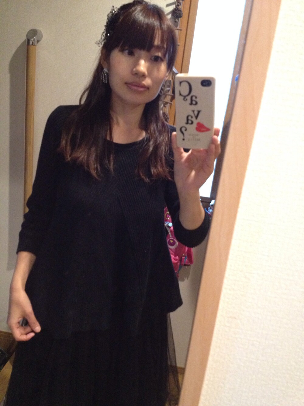 「ハロウィン、ビアズリー、FLYING TIGERS、チュールスカート、コットンニット、全身ブラック、WEAR HALLOWEEN 2015」｜「BEARDSLEYのアイテム（ニット/セーター、ブラック系）」を使った、ちゃみぞうさん（レディース・154cm）の秋コーディネートの1枚目の写真
