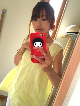 「フラワーピアス」｜ちゃみぞうさん（レディース・154cm）の夏コーディネート