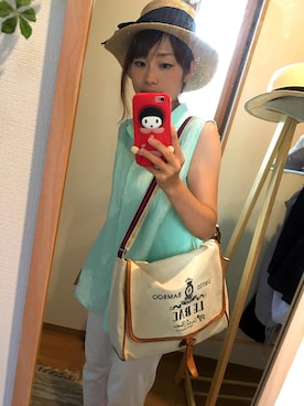 「united bamboo（ユナイテッドバンブー）のアイテム」を使った、ちゃみぞうさん（レディース・154cm）の夏コーディネート