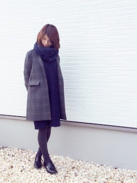 「SEVENDAYS=SUNDAY（セブンデイズサンデイ）のアイテム（ストール/ショール）」を使った、はるさん（レディース・157cm）の秋コーディネート