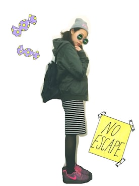 「NIKEスニーカー」｜Anna<3さん（レディース・160cm）の冬コーディネート