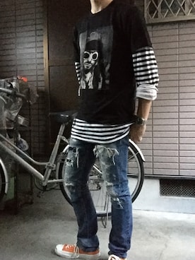 まっきんとっしゅさん（メンズ・173cm）の春コーディネート