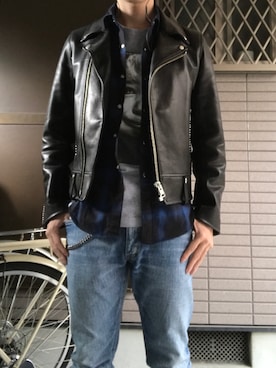 RAGS McGREGOR のライダースジャケットを使った人気ファッション