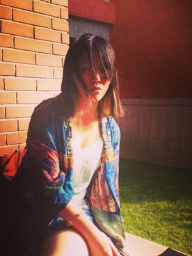 「stradivarius（ストラディバリウス）のアイテム（ブルゾン）」を使った、oayoayさん（レディース・165cm）の夏コーディネート