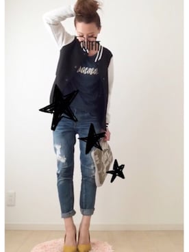 「カモフラバッグ」｜*YUKI♡*さん（レディース・159cm）の冬コーディネート