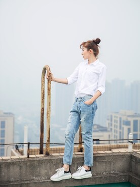 「天台」｜奶盖子さん（レディース・166cm）の夏コーディネート