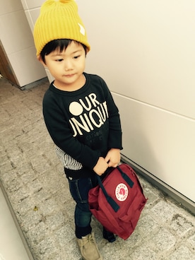 「abcd（ナシ）のアイテム（スウェット）」を使った、KANA♡chiさん（キッズ・100cm）の秋コーディネート