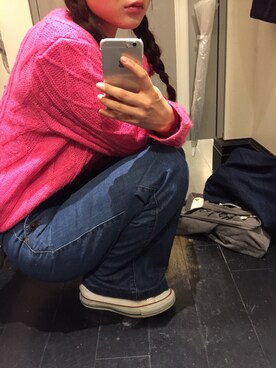 「ピンクニット」｜うかさん（レディース・158cm）の秋コーディネート