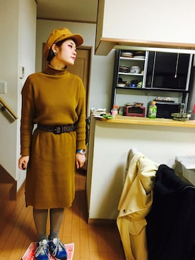 「店頭コーデ」｜「アイテム（帽子）」を使った、みくるくるくるさん（レディース・162cm）の冬コーディネート