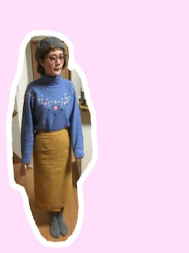 「70's」｜「アイテム（ハンチング/ベレー帽）」を使った、みくるくるくるさん（レディース・162cm）の冬コーディネート