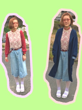 「ショッピング」｜「アイテム（その他トップス）」を使った、みくるくるくるさん（レディース・162cm）の春コーディネート