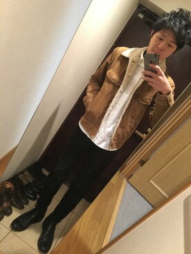 「Lee（リー）のBOA STORM RIDER CORDUROY（Other outerwear、ブラウン系）」を使った、netuさん（メンズ・165cm）の冬コーディネート