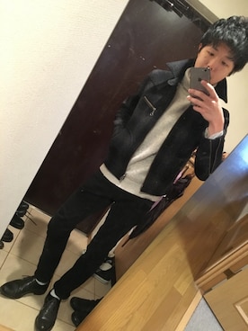 「TETE HOMME（テットオム）の古着。ジャンブルストアで購入。（Other outerwear、ブルー系）」を使った、netuさん（メンズ・165cm）の冬コーディネート
