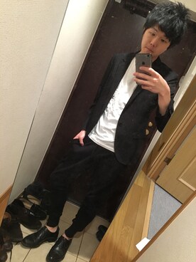 「UNIQLO（ユニクロ）のアイテム（T Shirts、ホワイト系）」を使った、netuさん（メンズ・165cm）の春コーディネート