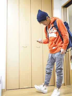「BEAMS BOY（ビームスボーイ）のアイテム（パンツ）」を使った、senna.さん（メンズ・171cm）の冬コーディネート
