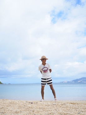 「BEAMS BOY（ビームスボーイ）のアイテム（パンツ）」を使った、senna.さん（メンズ・171cm）の夏コーディネート