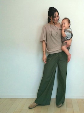「PETIT BATEAU（プチバトー）のアイテム（オールインワン・サロペット）」を使った、Eri Satoさん（レディース・168cm）の秋コーディネート