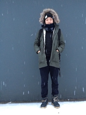 「TOPMAN（トップマン）のアイテム（テーラードジャケット）」を使った、calvinさん（メンズ・173cm）の冬コーディネート