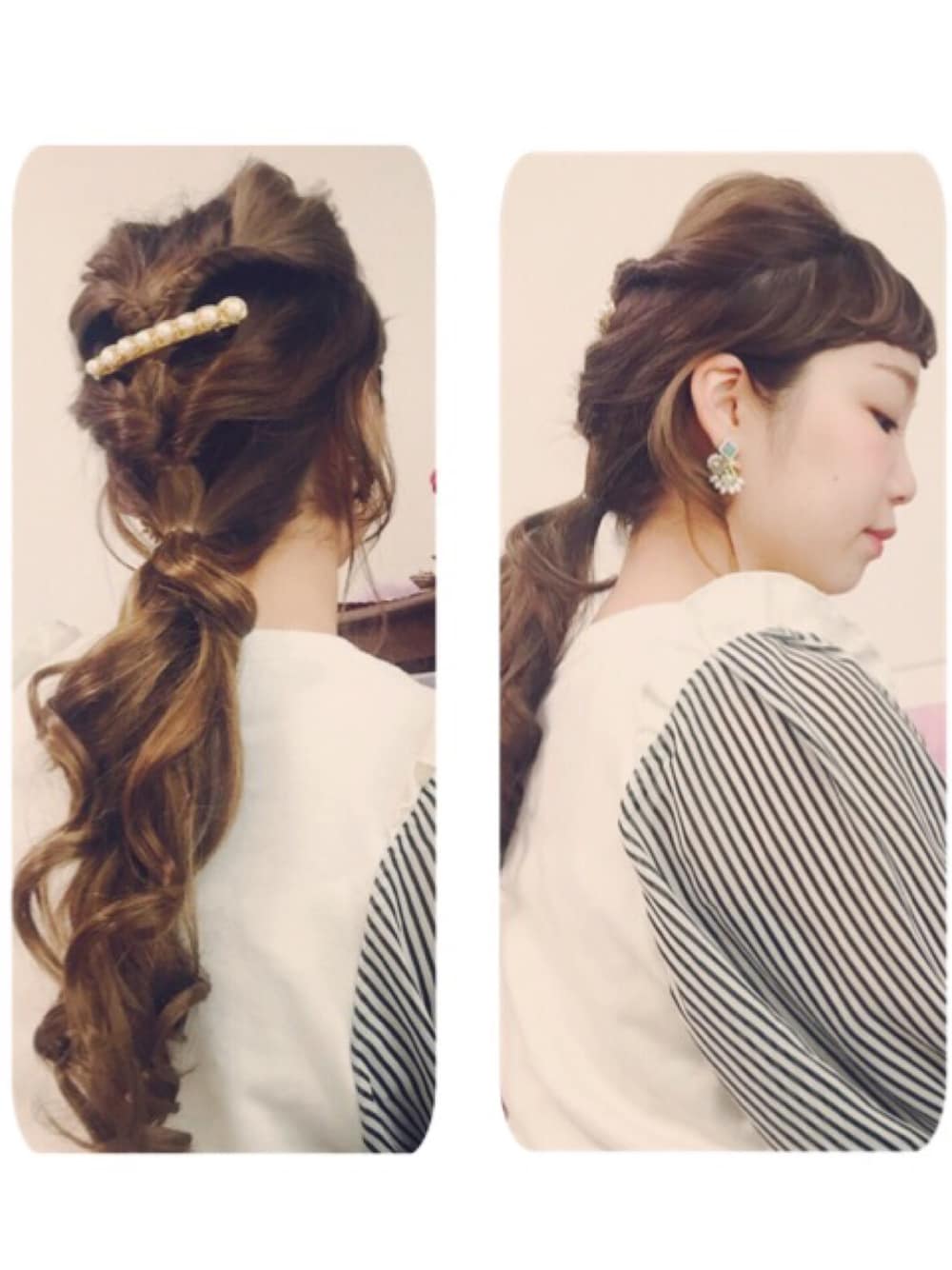 「クルリンパ、ヘアアレンジ、簡単ヘアアレンジ」｜「不明のアイテム（バレッタ/ヘアクリップ、ゴールド系）」を使った、SERORIさん（レディース・151cm）の夏コーディネートの1枚目の写真