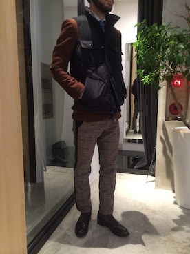 「RAINMAKER（レインメーカー）のアイテム（ダウンベスト）」を使った、濱ノ上さん（メンズ・181cm）の冬コーディネート