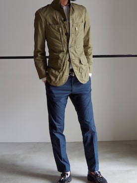 「RAINMAKER（レインメーカー）のアイテム（シューズ）」を使った、濱ノ上さん（メンズ・181cm）の春コーディネート