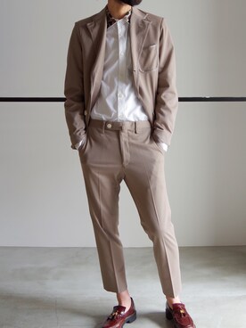 「RAINMAKER（レインメーカー）のアイテム（シューズ）」を使った、濱ノ上さん（メンズ・181cm）の春コーディネート