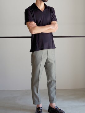 「RAINMAKER（レインメーカー）のアイテム（シューズ）」を使った、濱ノ上さん（メンズ・181cm）の春コーディネート