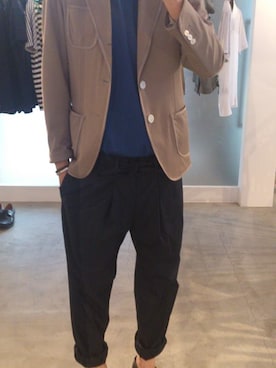 「RAINMAKER（レインメーカー）のアイテム（シューズ）」を使った、濱ノ上さん（メンズ・181cm）の春コーディネート